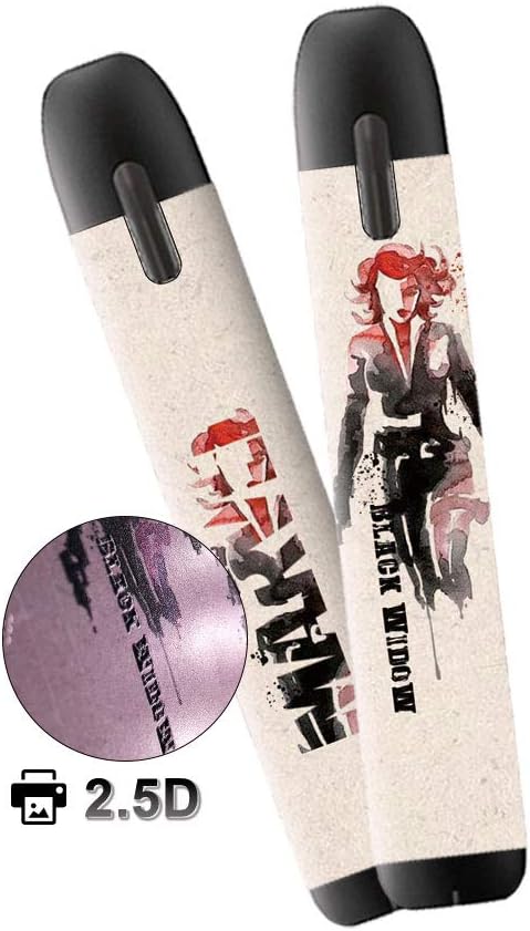 xJazxin 2 Pack Myblu Skin Decal for Pax blu 2.5D Technology Ultra Thin Super Hero Protective Sticker for Myblu Wraps Cases (Black Widow)