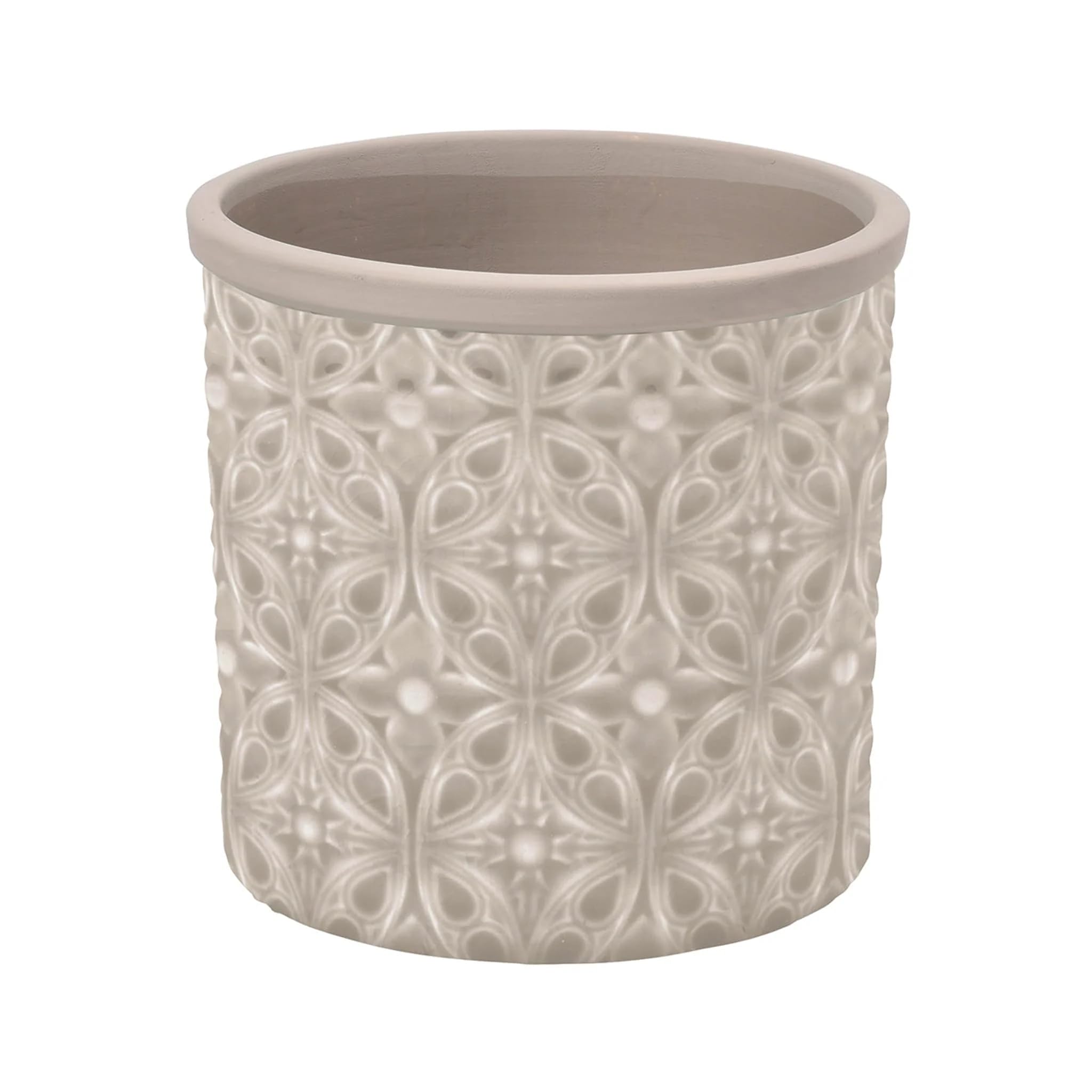 Burgon & Ball Porto Indoor Glazed Ceramic Plant Pot, Small, Soft Grey