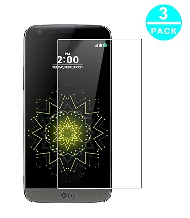 WEOFUN LG G5 Panzerglas Schutzfolie,[3 Stück] Ultra-klar Panzerglas für LG G5 [9H Härtegrad, 99% Transparenz]