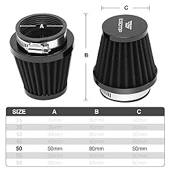 YWLUWEI 2pcs 50mm Motorcycle Air Filter with Fuel
