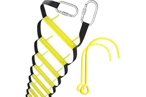 ISOP Fire Ladder 2 Story Window 13ft | Retractable Ladder for Second Floor Window | Lightweight, Compact & Portable | Rescue Rope Ladders Suitable for Balcony & Windows Escape | Certified