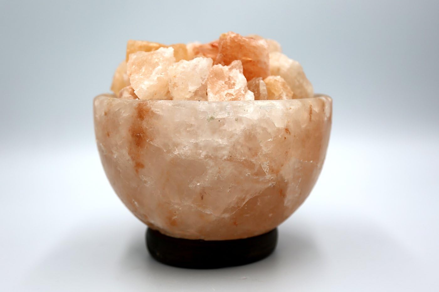 FIRE Bowl with Wooden Base Natural Himalayan Pink Salt LAMP 100% Pure & Natural Pink Rock Hand Crafted from Our Mine in The Himalayas