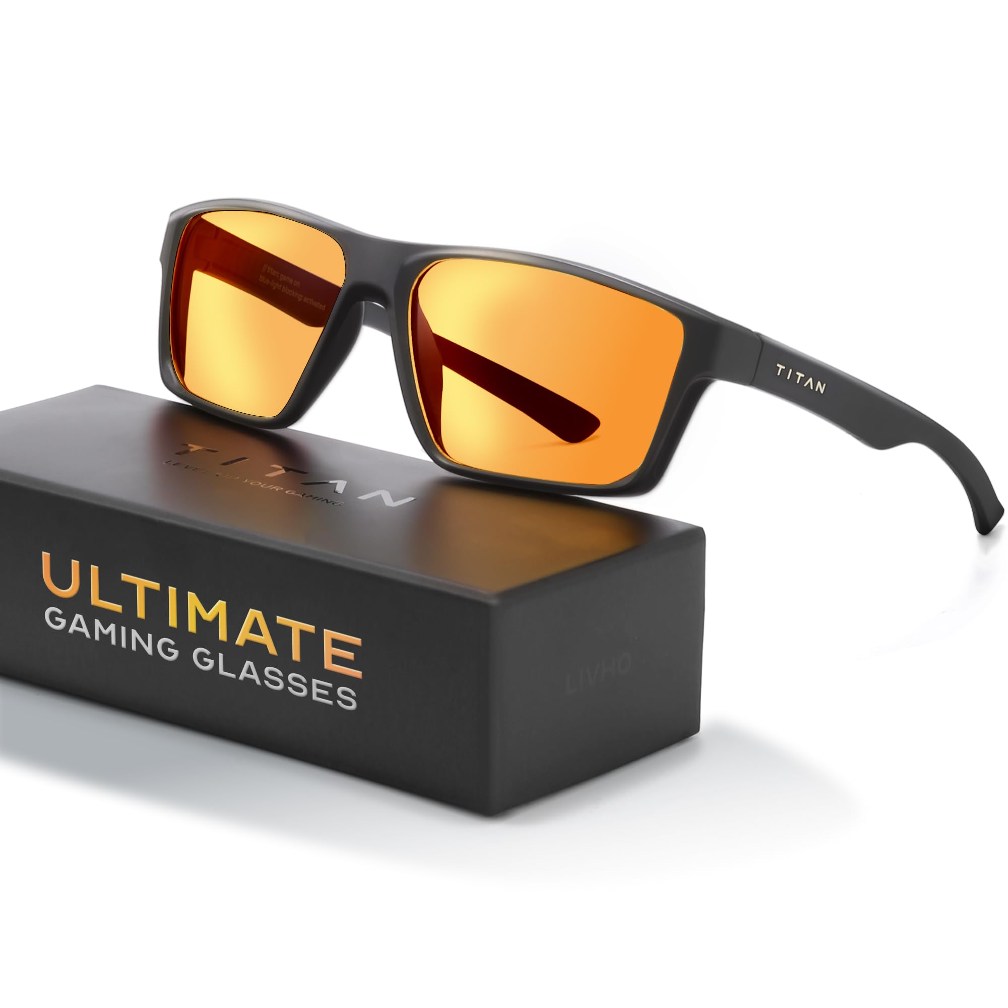 Photo 1 of Titan Gaming Glasses, Anti Blue Light Glasses Men, UV400 Protection Blue Light Blocking Glasses for Computer Eye Strain