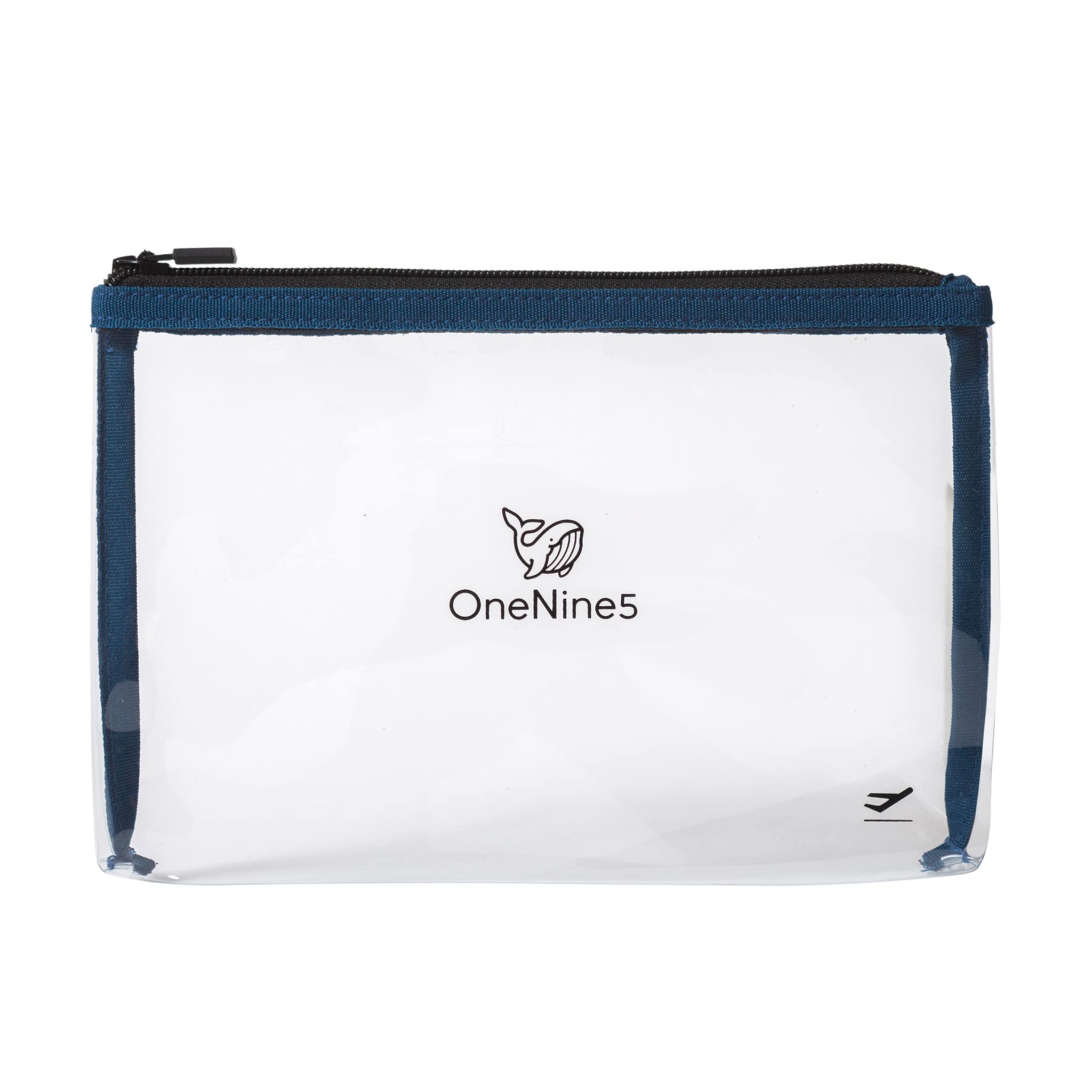 OneNine5 Havelock Blue Airport Clear Plastic Toiletry Bag. for Eco-Friendly Travel Wash Bag. Reusable & TSA Approved Pouch for 100ml Liquid Bottles & Holiday Essentials. 1 Litre Volume. Mens, Women