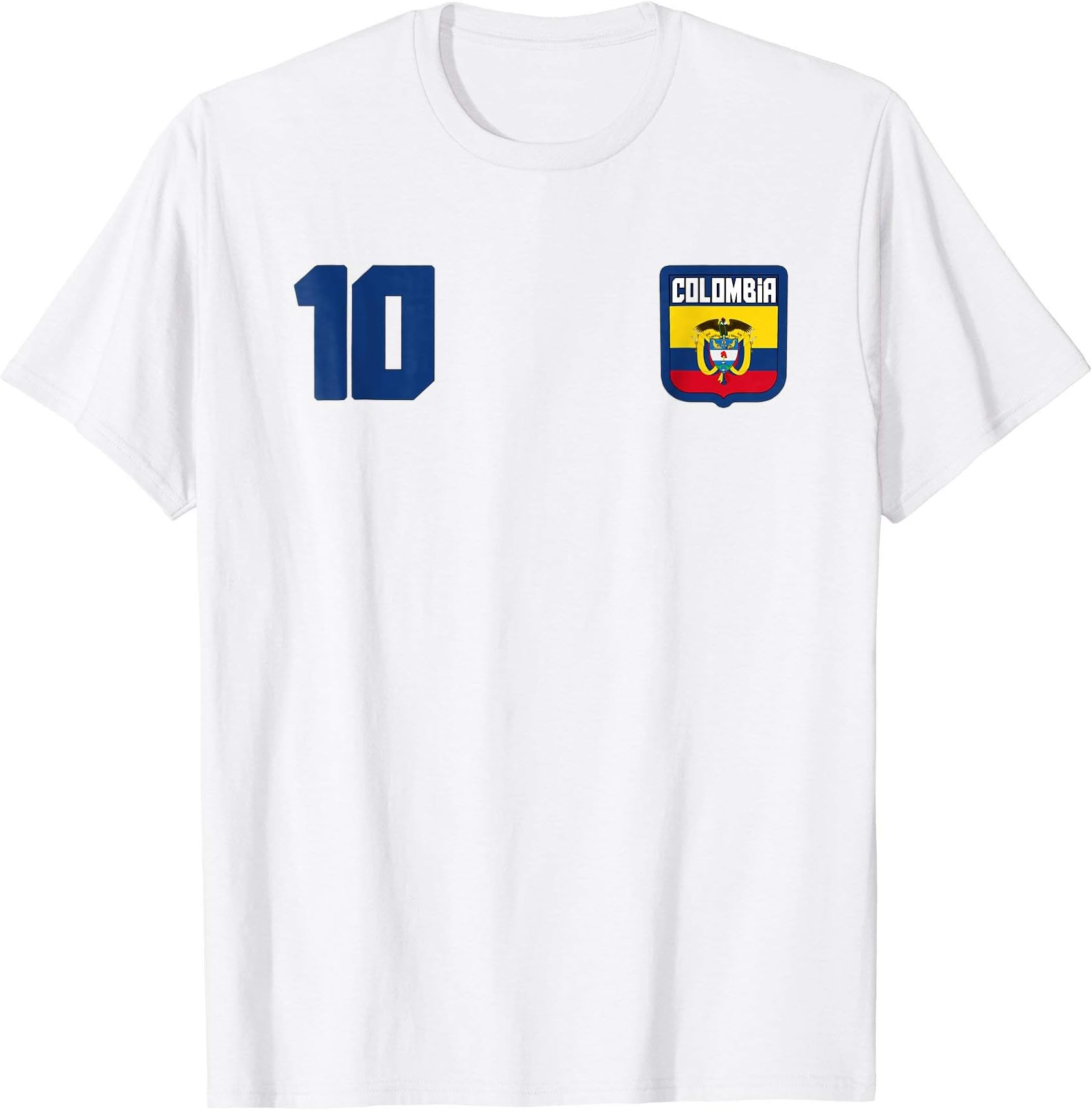 COLOMBIA T-shirt Colombian Tee Retro Soccer Football Camisa Male 2XL White
