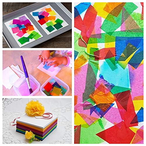image for Exquiss 6400 Sheets Tissue Paper Squares 2.2 inch Bulk 16 Colors for A