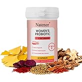Natener Vaginal Probiotics for Women - 200 Billion CFUs Women's probiotic + Slippery Elm + Maca Root -15 Day Awaken, Support Vaginal Moisture*, PH Balance*, Vaginal Dryness*, Immune* & Mood*, 60 Caps