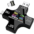 USB Tester Type C Meter - USB Digital Multimeter Amperage Power Capacity Reader & USB C Current Voltmeter & Voltage Monitor Tester & Amp Amperage Charging USB Detector Checker DC 0-30V/0-6.5A