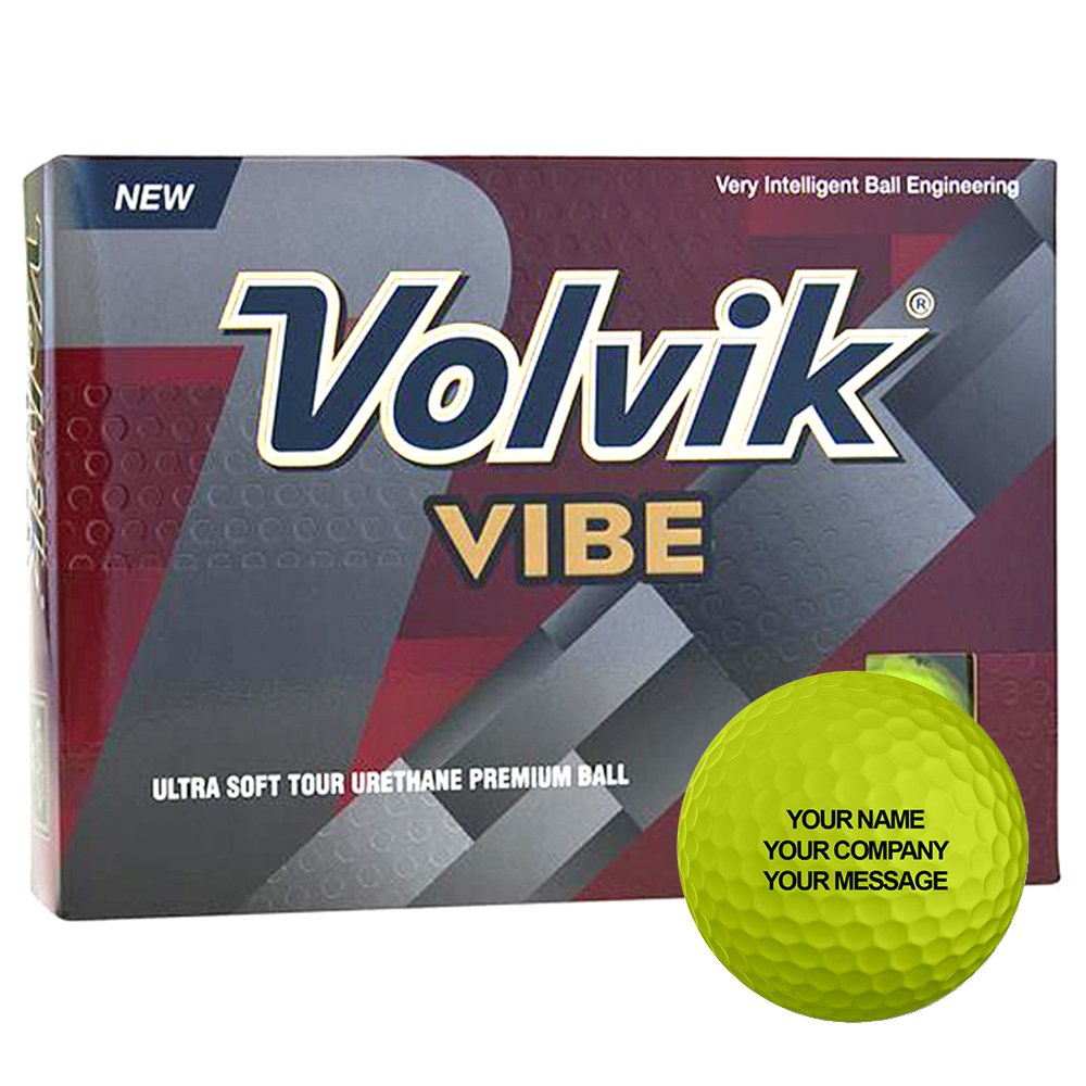 Seal限定商品 ゴルフボール 自分だけのテキストを追加 Volvik B075m9j5n5 イエロー 1ダース Vibe パーソナライズゴルフ ボール 数々の賞を受賞