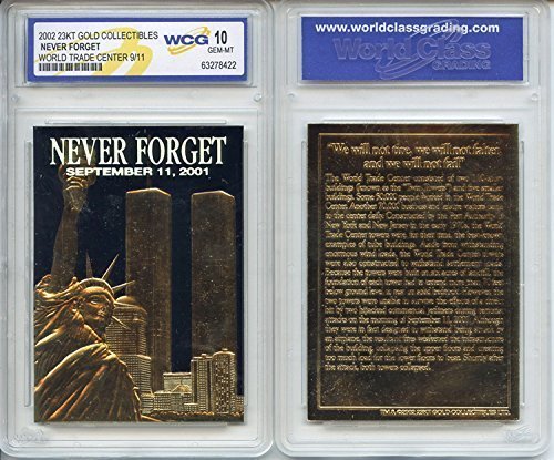 WORLD TRADE CENTER 9/11 First Anniversary 2002 Gold Card - Graded GEM MINT 10