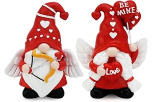 KnomeKo Valentines Day Gnomes Decorations for Home, Resin Valentines Cupid Gnomes Decor, Valentines Day Gifts for Her, Valentine Tiered Tray Decor Indoor