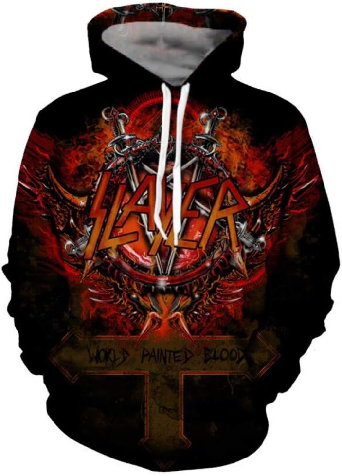 Sweatshirt 3D Halloween Slayer Hoodies For Men 3D Printing Hoodies For Men 3D Pullover Hip Hop Rock Men Hoodies Streetwear Big Size 5XL