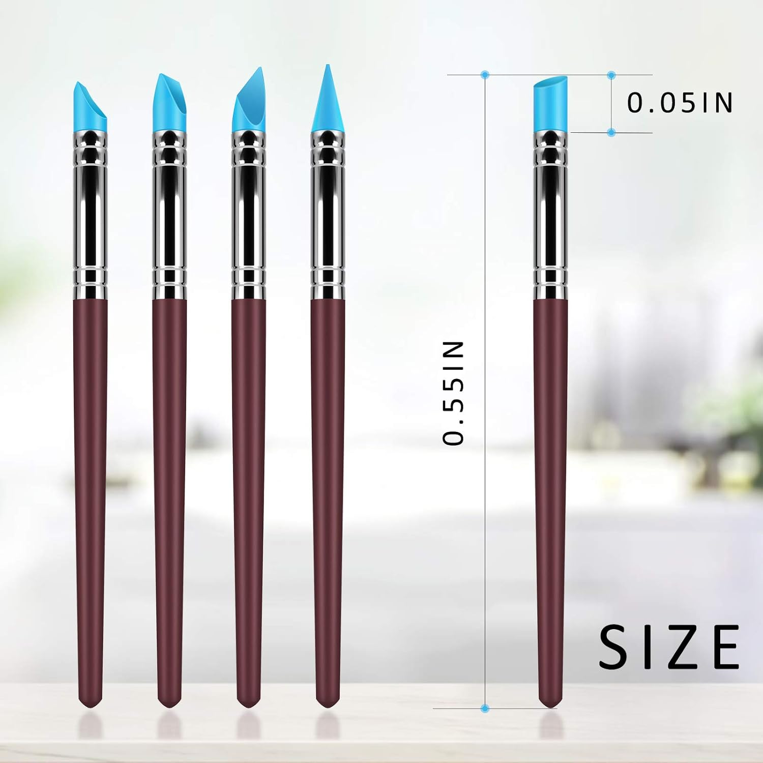 Ejiubas Clay Sculpting Tools Polymer Stylus Tool Set 5 X 2 Way Dotting Tool Modeling Clay 5 Pcs Rubber Brushes Wipe Out Tool Pottery Supplies Ceramics Tool Kit 10Pcs