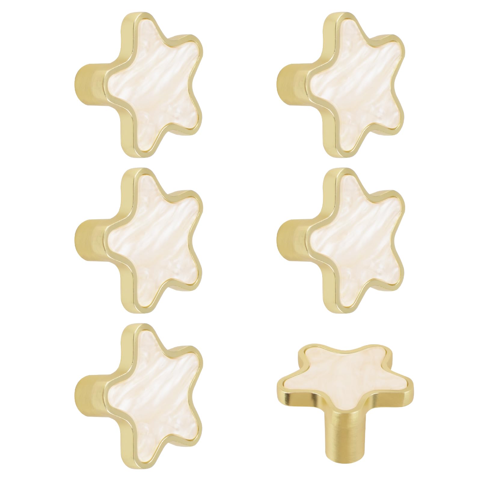 MOROBOR Decorative Star Kitchen Cabinet Knobs, 6 Pack Creative Dresser Drawer Pulls Furniture Cupboard Door Pull Handles Single Hole Zinc Alloy Knobs Furniture Accessories — image 1