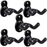 Sound harbor Guitar Wall Mount 5 Pack Wall Hangers for for Acoustic Electric Bass Guitar and More