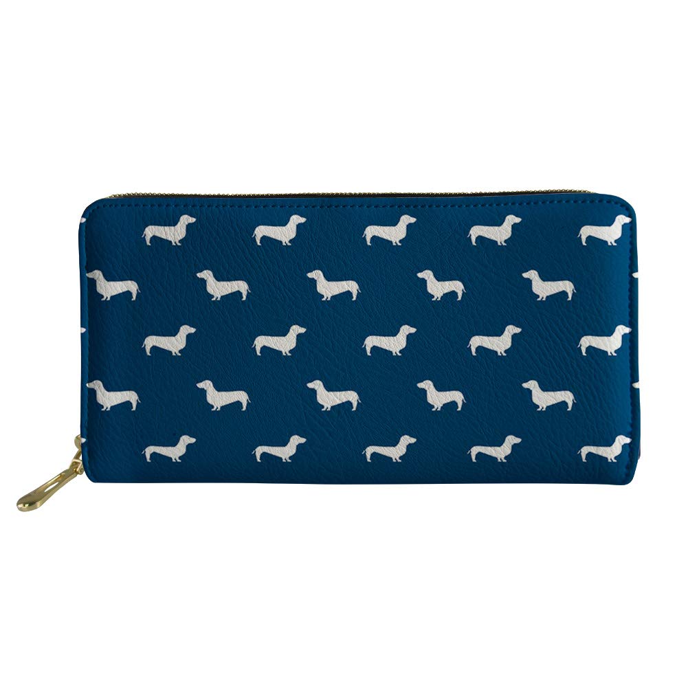 Showudesigns Large Capacity Long Wallet Purse ID Cards Clutch Handbag Dachshund Print