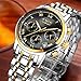 Mens Watches Waterproof Chronograph Stainless Steel Analog Quartz Watch Men Luxury Brand Fashion Dress Business Wristwatch