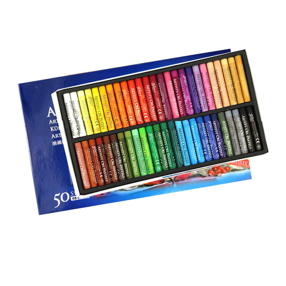 iNelihoo 50Pcs Professional Oil Pastels Set Art Soft Oil Pastels Painting Drawing Pens Soft Colouring Drawing Crayon Painting Oil Pastel for Indoor Activities At Home Art