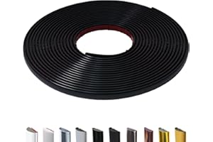 JSIWOTH Matte Black Peel and Stick D-Shape Baseboard Trim, 26.2 Ft Flexible for Walls, Edges & Borders, Window & Door Frames, Backsplash