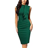 Miusol Women's Retro 1950s Style Half Collar Ruffle Cocktail Pencil Dress