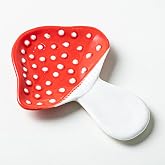Cute Mushroom Shaped Ceramic Spoon Rest - Brown, Large Size, Dishwasher Safe