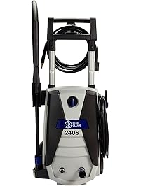 AR Blue Clean AR240S 1,700 PSI Electric Pressure Washer, Nozzles, Spray Gun, Wand, Detergent Tank & Hose