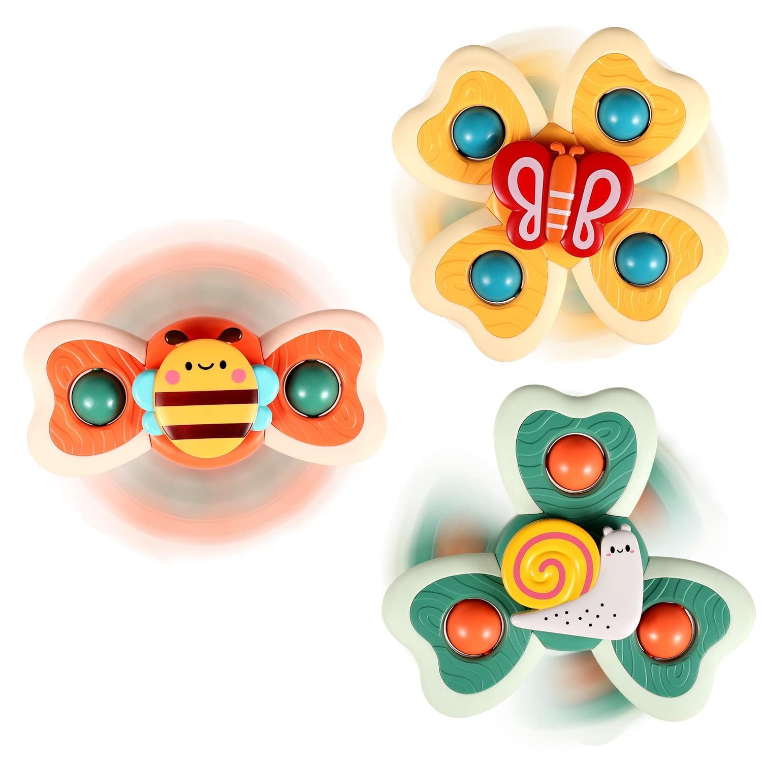Photo 1 of ALASOU 3PCS Suction Cup Spinner Toys for 1 Year Old Boy Girl|Spinning Top Baby Toys 12 18 Months|1 2 Year Old Boy Birthday Gift|Baby Bath Toy for Kids Ages 1-3|Sensory Toy for Toddlers 1-3
