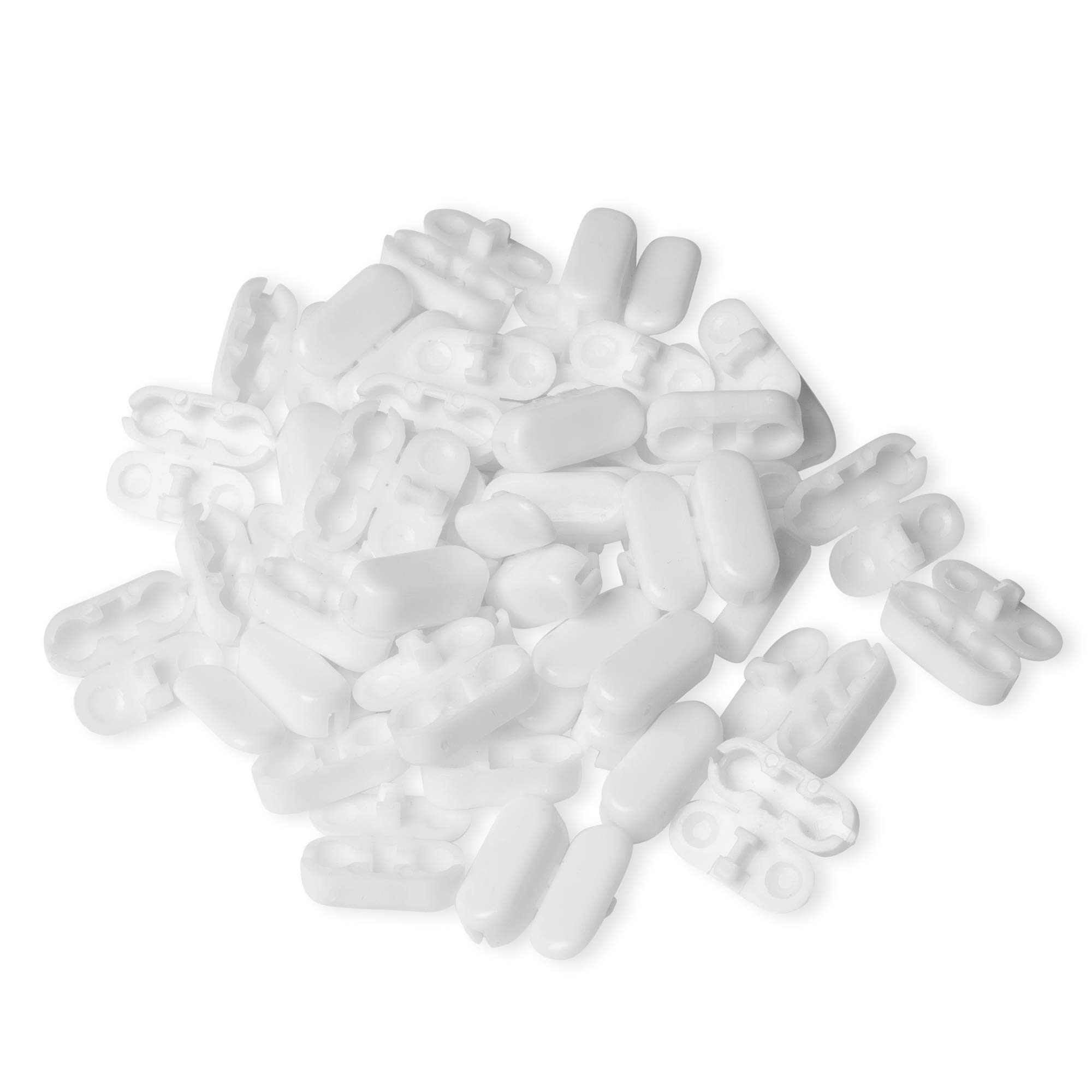 Harlington Group Pack of 20 Plastic Chain Connectors Replacement For Roller, Roman and Vertical Window blinds White Ball Chain Cord Connector Clips 20Pcs
