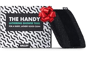Ballsy Handy Shower Tool Sponge for Generating Extra Suds, with Gently Exfoliating Design