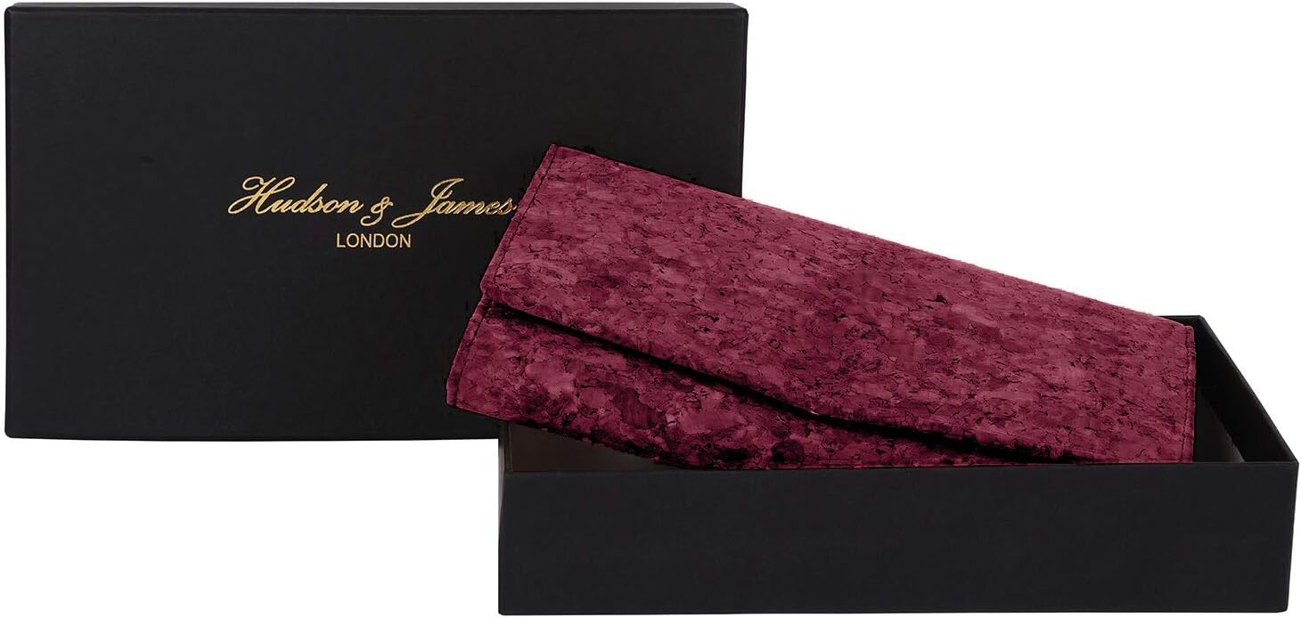 Hudson & James Ladies Designer Cork Vegan RFID Blocking Shield Card Holder Wallet Purse Multi Credit Card Women Clutch Wallet with Zip Pocket (Cork Pink) - Image 3