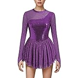 AFAVOM Sequin Figure Skating Dress for Women Girls