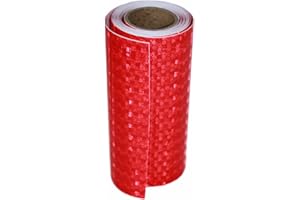 tuyrchu Red Reflective Tape 6 inch X 10 feet, Outdoor Waterproof High Visibility Warning Safety Marking Tape