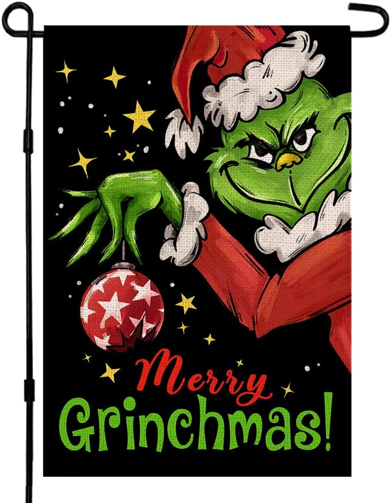 Flags - Christmas Winter Garden Flag Burlap Double Sided Vertical 12×18 Inch Yard Decorations Holiday Banners Outdoor Farmhouse Decor DF002