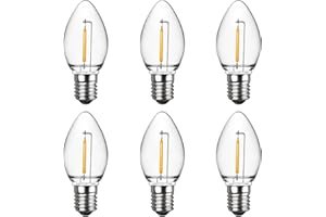 Meconard C7 LED Night Light Bulbs, Shatterproof LED Replacement Bulbs for Window Candles & Chandeliers, E12 Candelabra Base, 0.6 Watt Equivalent to 7Watt Incandescent Bulb, Warm White,6 Pack