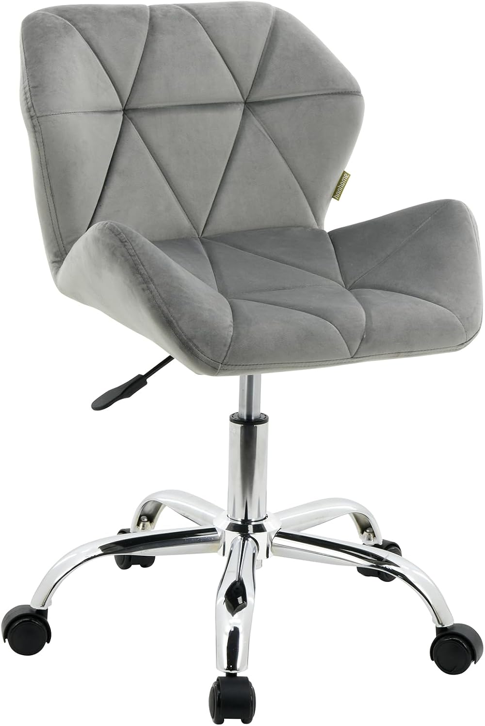 HNNHOME Modern Eris Padded Swivel Fabric Office Chair Grey Velvet