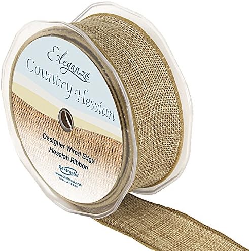 Eleganza Wired Country Hessian 38mm x 10m Natural No.02, Beige
