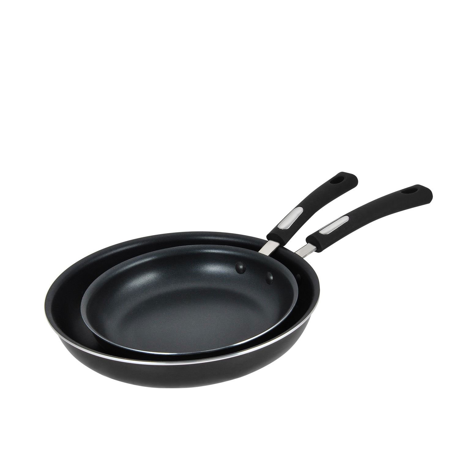 Hamilton Beach HAA602 2 pc fry pan ceramic non-stick 9"/11" Silver