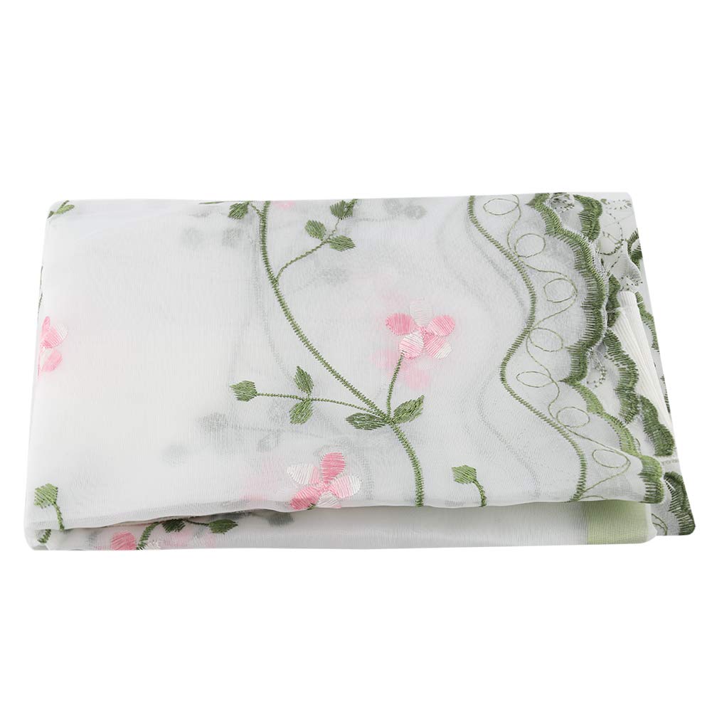 Pwshymi Window Curtain, Tulle Yarn Screen Curtains Chrysanthemum Sheer Drape Vintage Curtain Tulle for Room Window Decor (80 * 150CM)