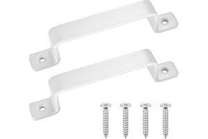 BJBJJIU 2 Pcs Sliding Barn Door Handles, White 7.4 inch Gate Handles Hardware, Garage Door Pull Handles for Interior Outdoor Sliding Barn Garages Closet Sheds Drawer Doors Gates Pull Handles