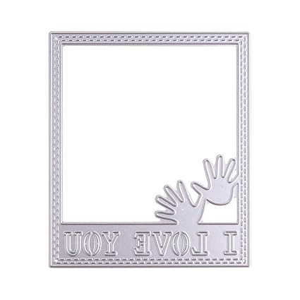 Rrimin I Love You Frame Steel Cutting Dies Stencil DIY Scrapbook Paper Craft (No.12)