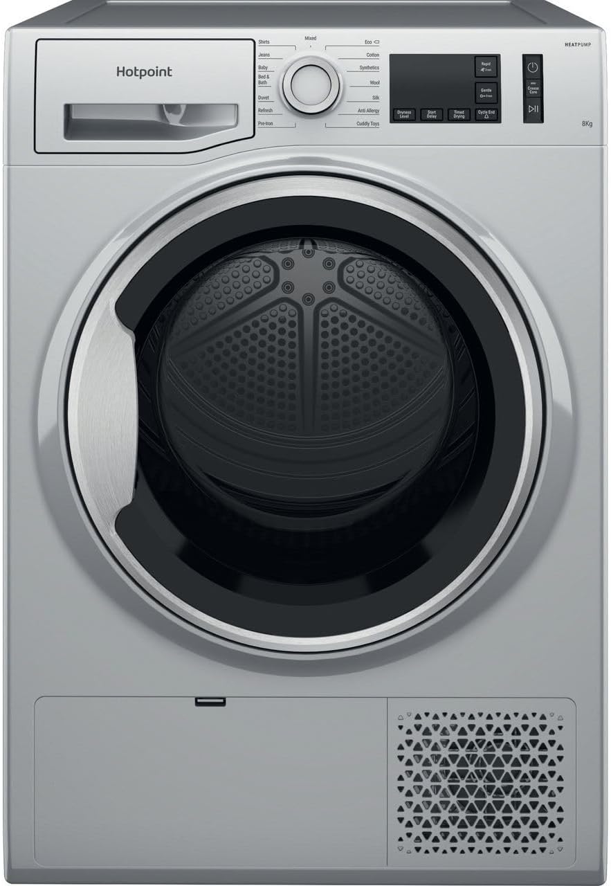 Hotpoint Crease Care 8kg Heat Pump Tumble Dryer Silver
