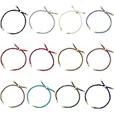 UNICRAFTALE 12 Colors 12Pcs Adjustable Nylon & Brass Bracelet Chains for DIY Jewelry Making, 22-23cm Length, 4mm Width