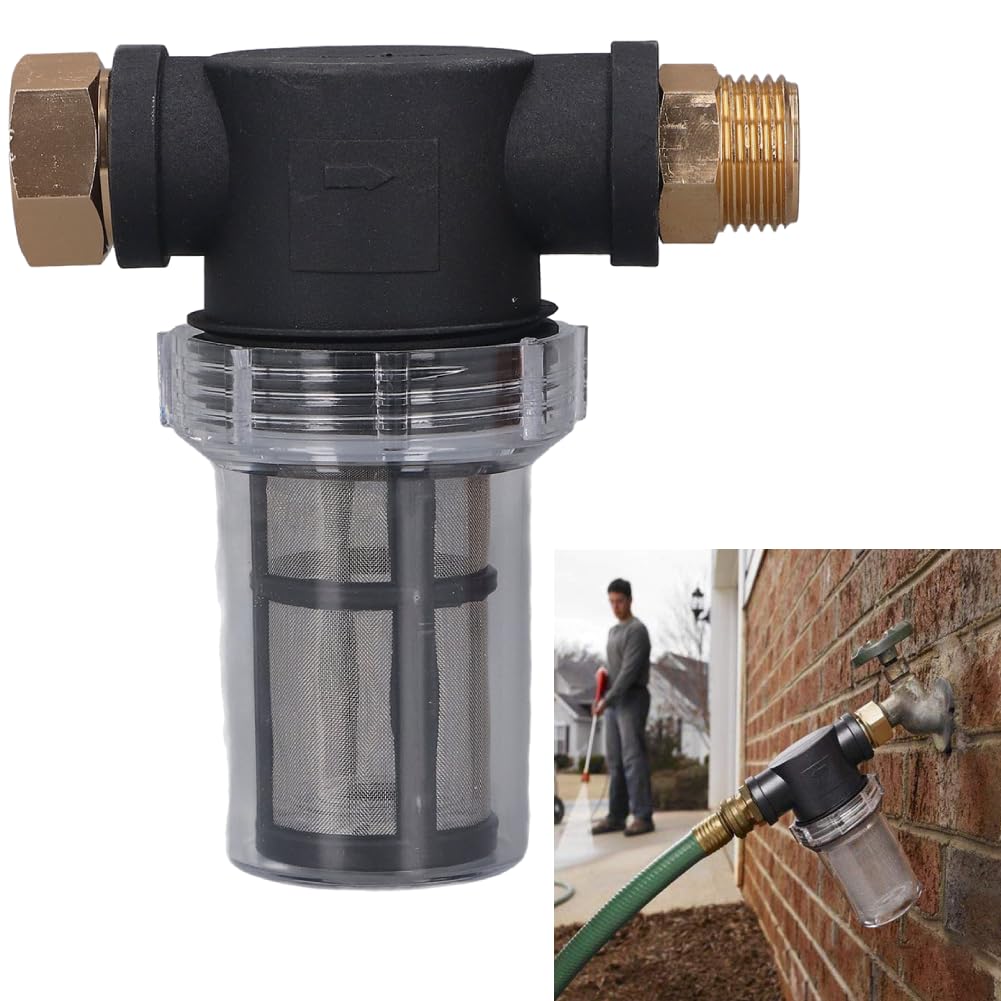 Brrnoo Garden Hose Filter for Pressure Washer Inlet Water, Inline Sediment Filter Kit with Washer Prefilter, Filter Screen and 4X Filter Accessories, Garden Watering Filter