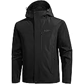 Pioneer Camp Mens Rain Jacket Waterproof Shell Jacket Hooded Lightweight Rain Coat for Outdoor Hiking 4 Pockets Windbreaker