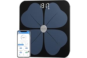Vitafit Smart Body Fat Weight Scale for Body Composition Monitors, Weighing Professional Since 2001, Digital Wireless Bathroom Scale for BMI Fat Water Muscle with App,400lb, Black