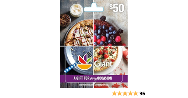 Amazon Com Giant Food Landover Gift Card 50 Gift Cards