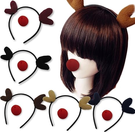 Amazon クリスマス トナカイ カチューシャ 5色 赤鼻 5個 セット 10点セット パーティ イベント コスプレ セット クリスマス雑貨 おもちゃ