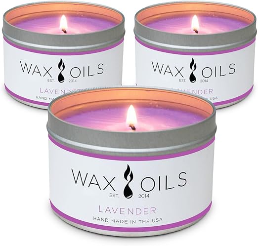 Amazon.com: Wax and Oils Soy Wax Aromatherapy Scented Candles, Lavender