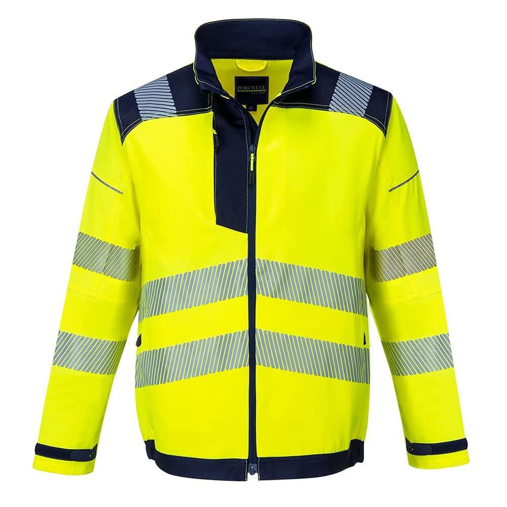 Portwest PW3 Hi-Vis Work Jacket, Color: Yellow Navy, Size: L, T500YNRL