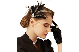 Cizoe Fascinators 20s Gatsby Flapper Acessories Art Deco Party Accessory Peacock Feather Headpiece